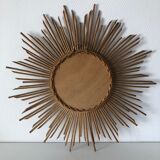 Rattan sun mirror 50x50cm 1960