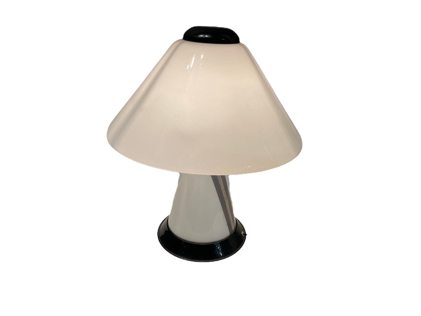 Black and White Table Lamp in Murano Glass, 1980s
