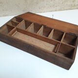 Wooden crate box 46.2x19.3cm with compartments