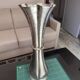 Pure tin sun vase at 95%, signed Jean Goardère.