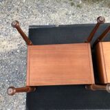 Duo of vintage Scandinavian teak bedside tables with 1 drawer.