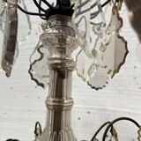 Louis XV style chandelier with pendants and colored glass fruits, 20th century