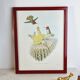 Lot de 7 chromolithographies oiseaux années 50