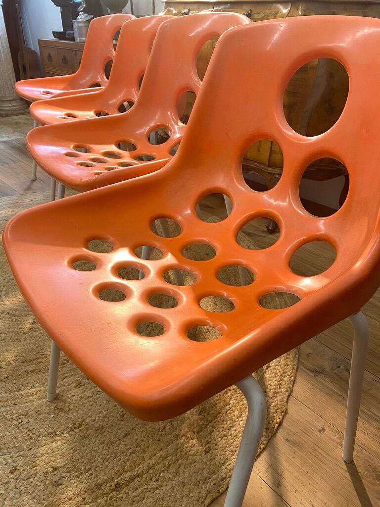 Set de 4 chaises vintage par M. Paris pour Sicopal 1972