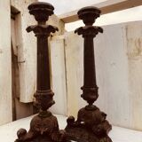 Set of two vintage table candlesticks