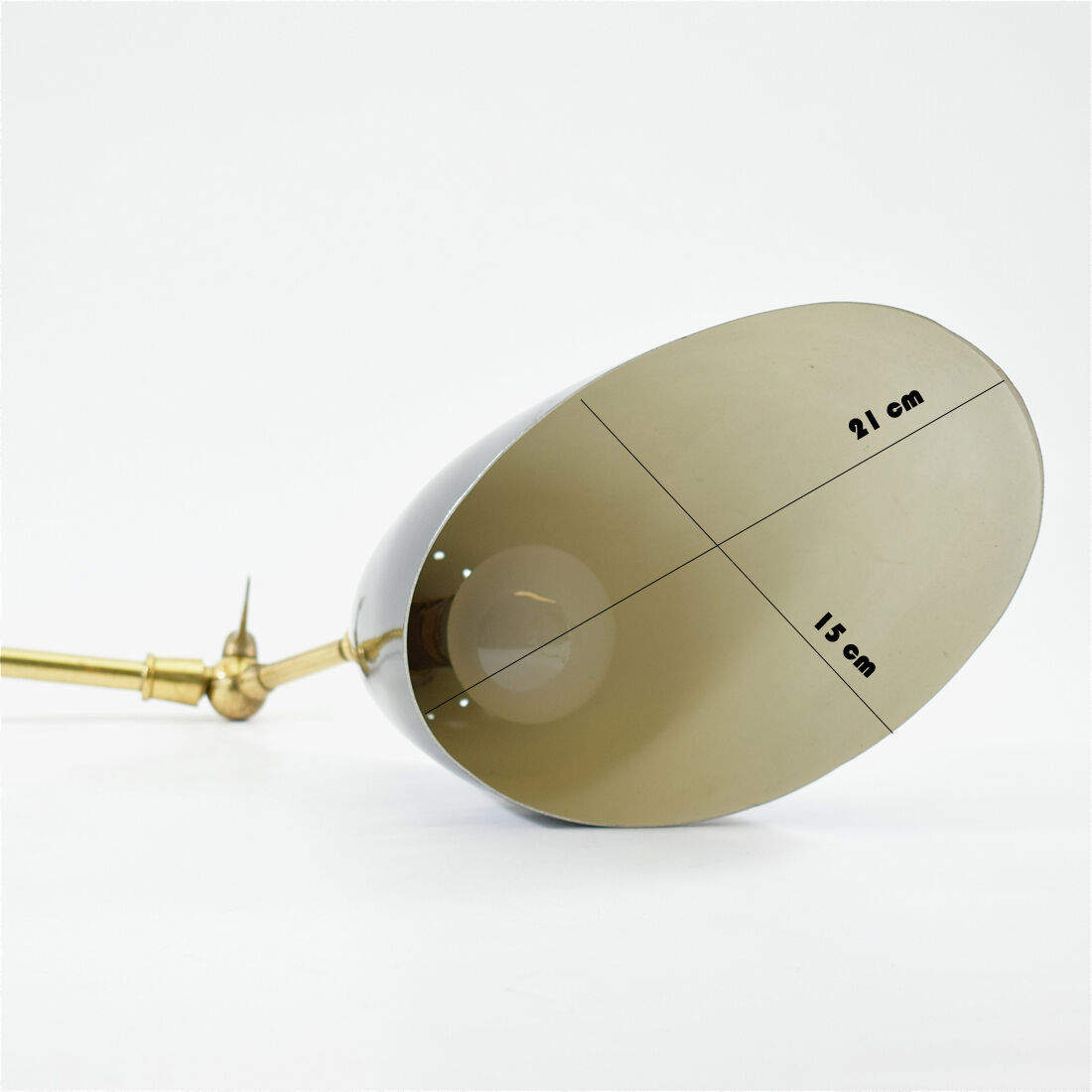 Large pair of vintage Italian wall light brass 1960 certified original edition, no copy