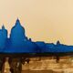 Signed watercolour painting in two colours "Twilight over Venice"