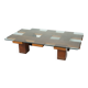 Table à café rectangulaire du milieu du siècle, noyer et verre, Italie , années 1960