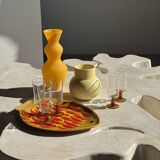 Small light yellow ball vase