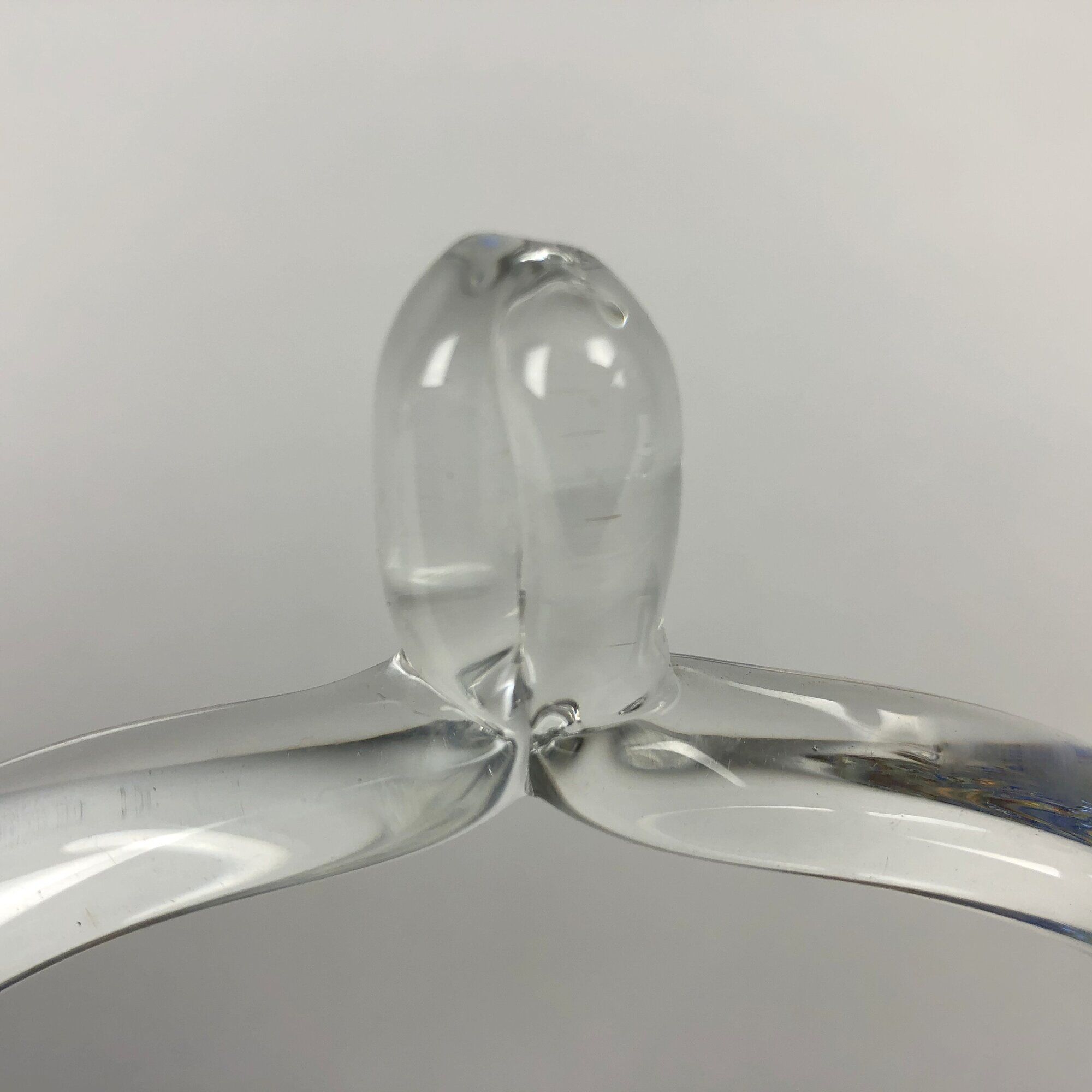 Art Glass Basket by O. Lipa and L. Metelak,  Moser, Czechoslovakia, 1970's