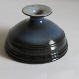 Blue ringed vase by Rogier Vandeweghe for Perignem Belgium, 1960s.