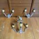 Chandelier + pair of wall lights in the old style jules leleu gilded + perspex plexi