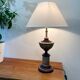 Large turned wooden lamp