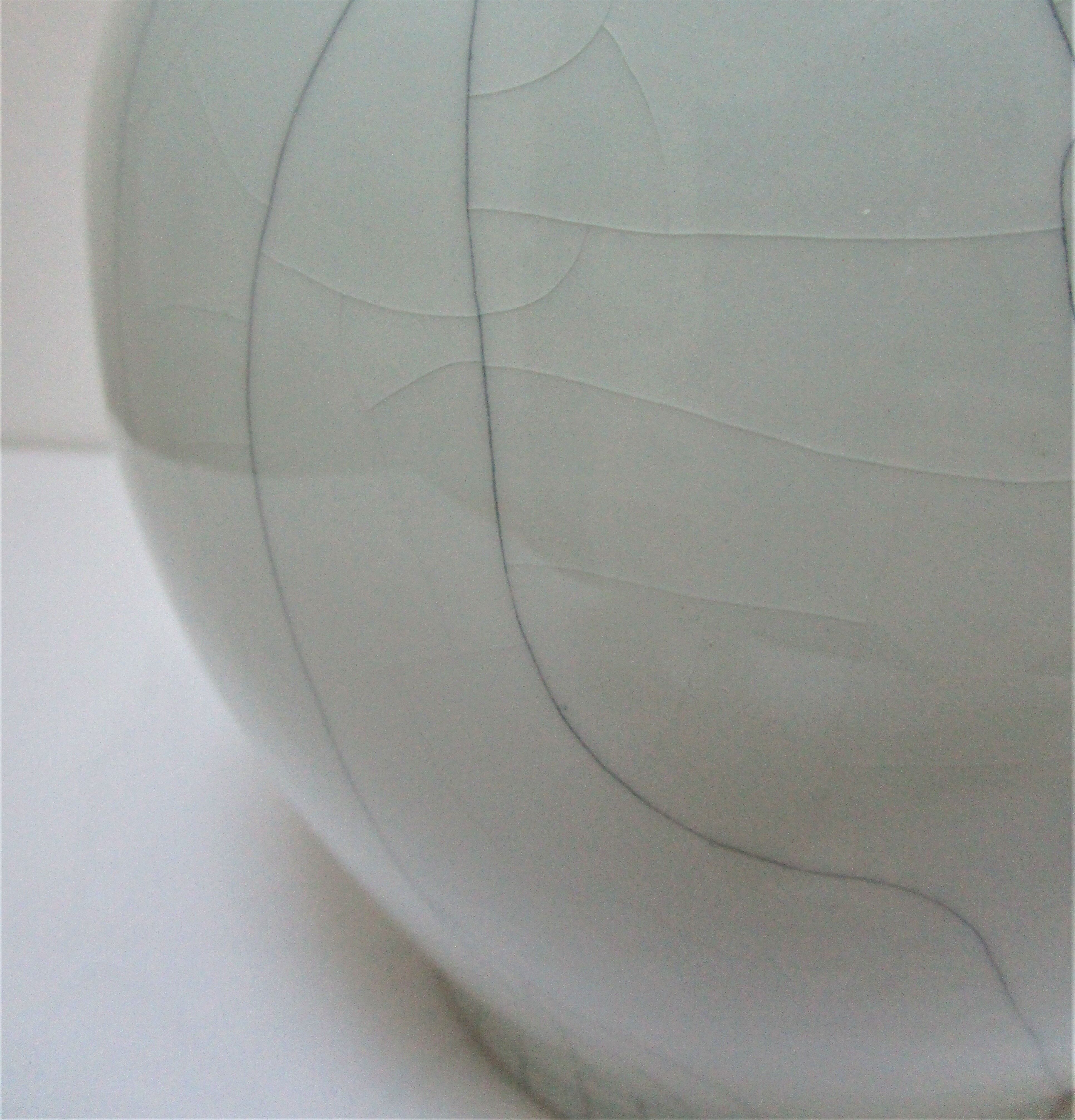 vintage soft light green cracked ceramic lamp foot