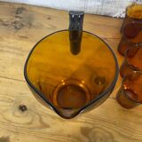 Amber Glass Orangeade Set from the 70s