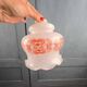 Vintage orange flower globe – Opal glass lampshade with a seventies design