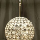 Magnificent modern suspension of very good quality, Sputnik type. Chrome steel, crystal pendants