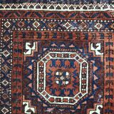 Ancient Afghan Baluch handmade carpet 44cm x 45cm 1900s, 1C384