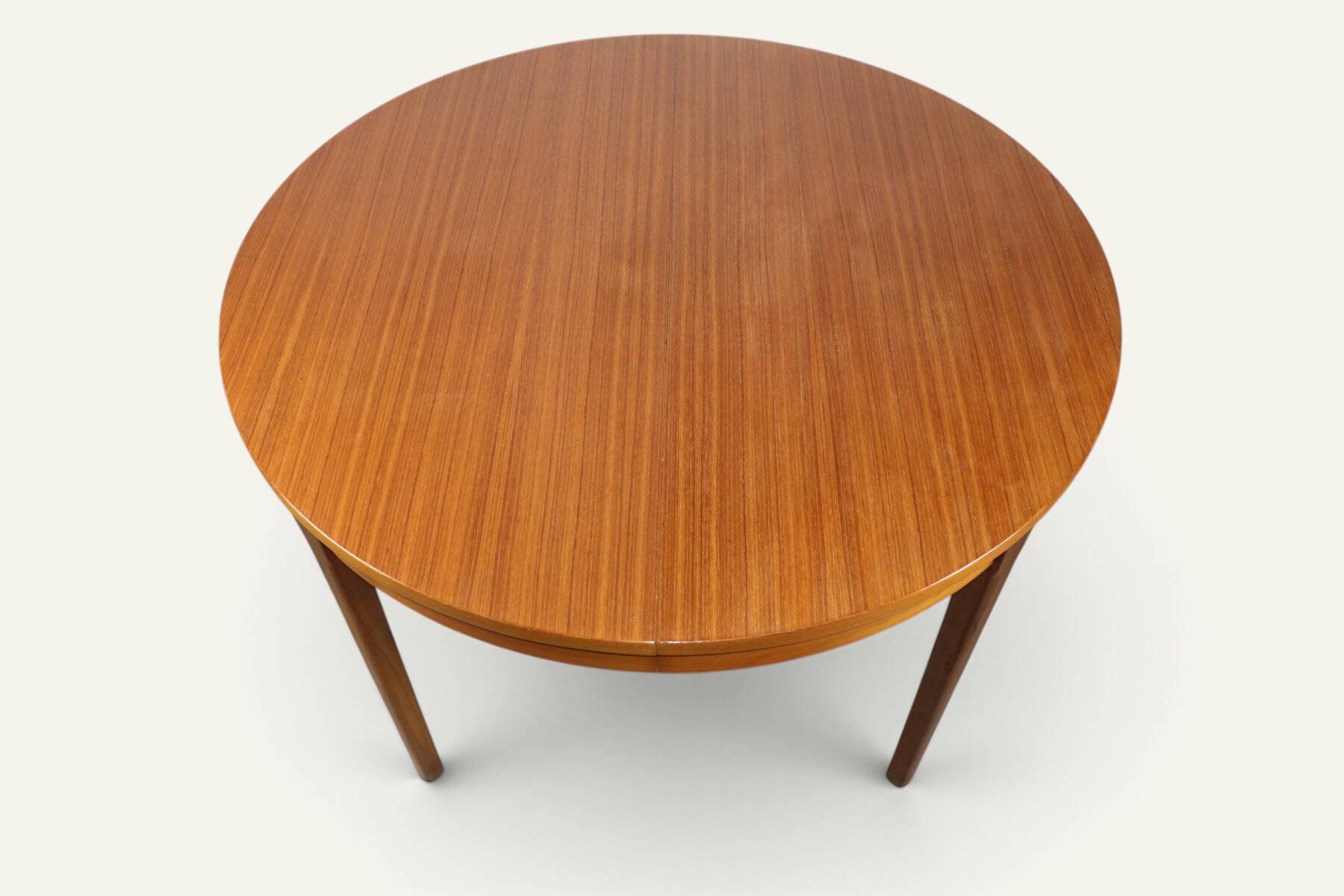 Table ronde extensible vintage en teck, années 70