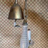 Glass and brass chandelier