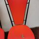 series of 6 Vintage red chairs design COLETTE GUEDEN 60s