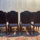 Set of 8 Louis XV style walnut chairs