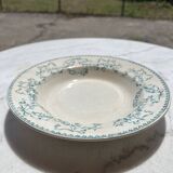 Vintage earthenware soup plate Sarreguemines iron earth Mozart