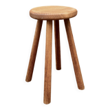 Antique solid wood four-legged stool – rustic & decorative piece