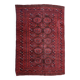 Vintage Uzbek Handmade Bukhara Rug, 4.5' x 5.10' (137cm x 181cm), 1960s