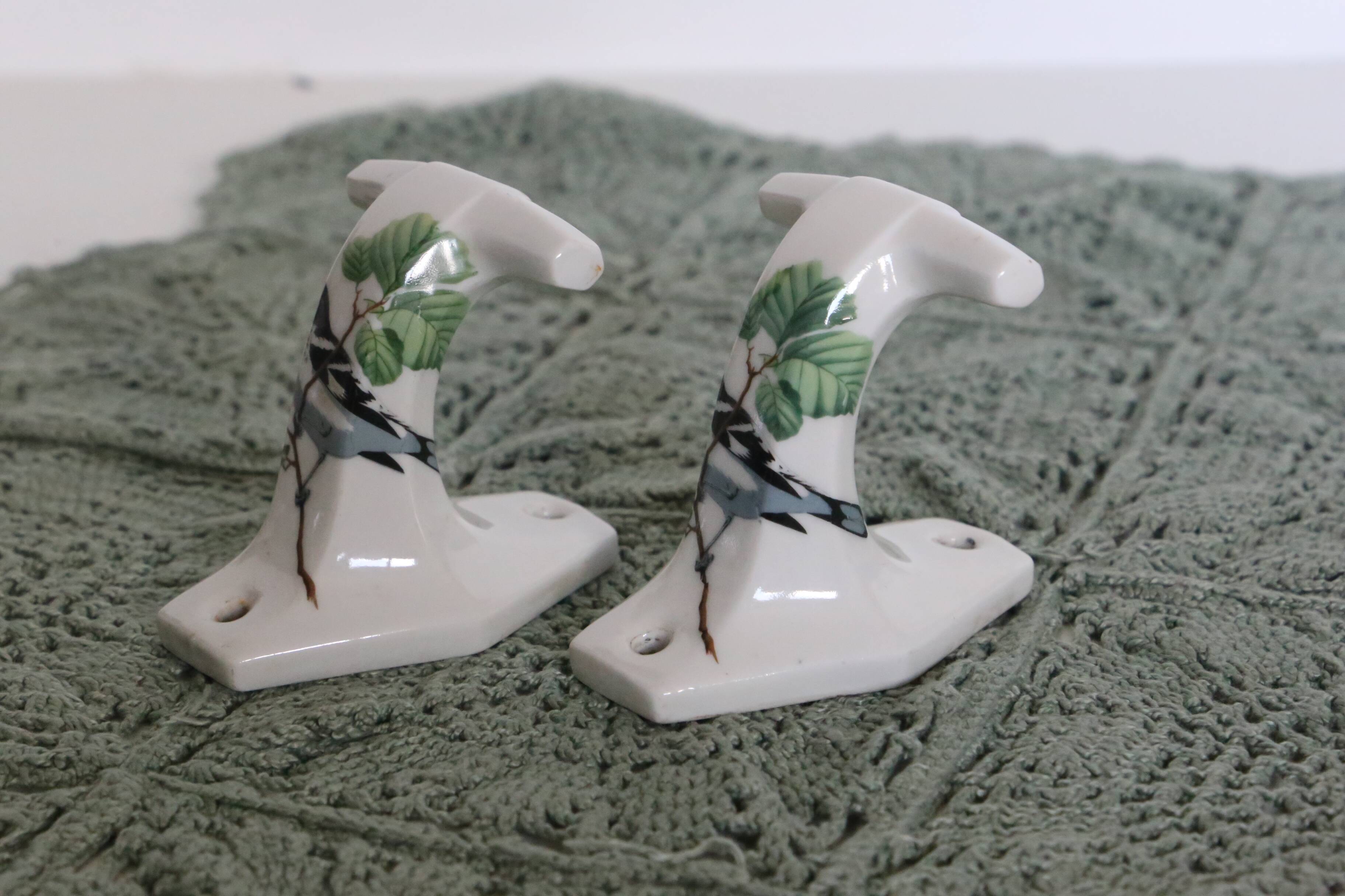 Pair of Paris porcelain coat hooks