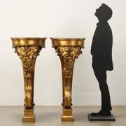 Paire d’étagères anciennes en peuplier doré, Italie, XXe siècle