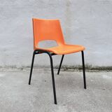 Orange plastic shell chair