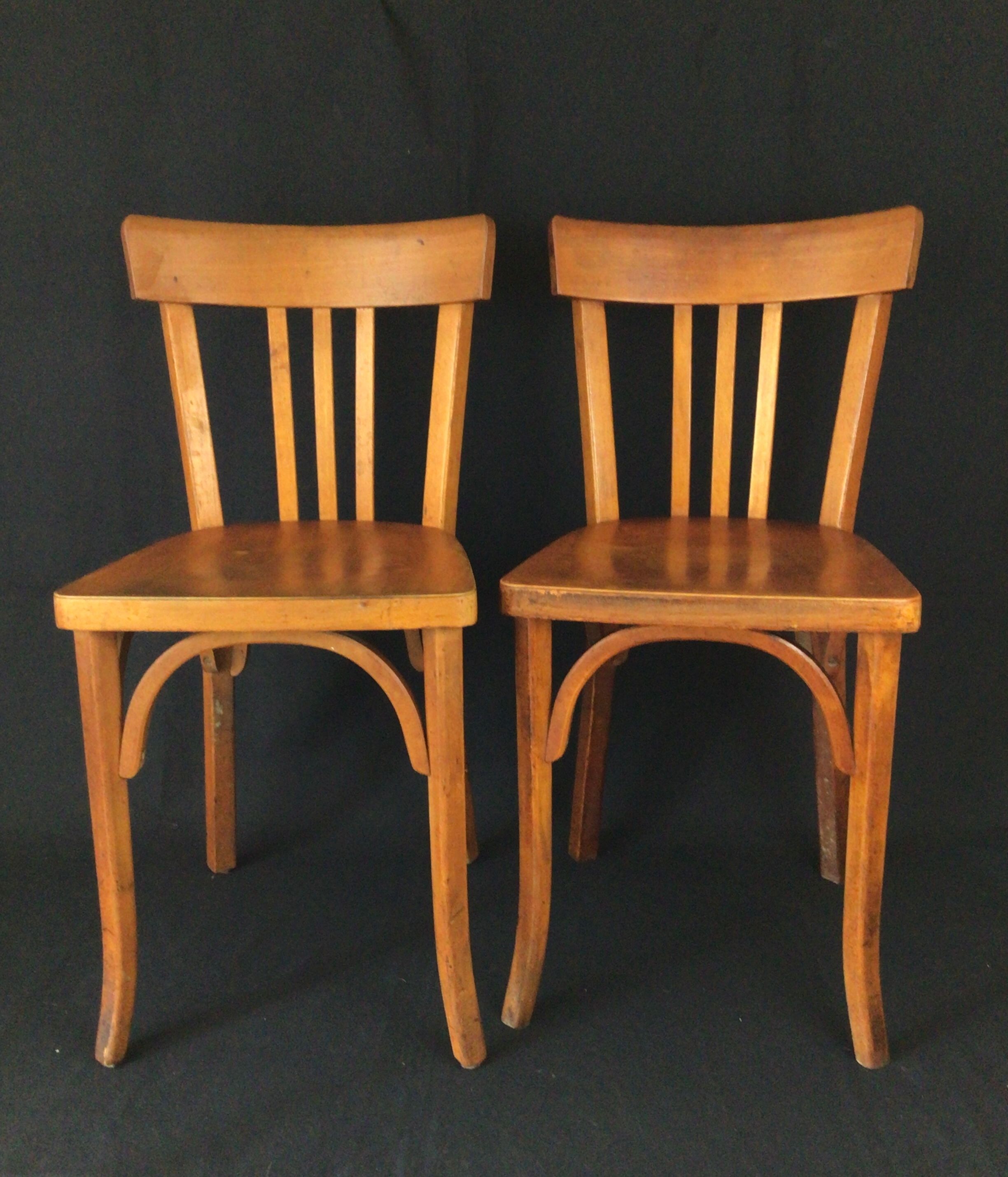 Pair of Baumann bistro chairs