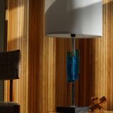 Table lamp Svend Aage Holm Sørensen, metal and glass, modern Danish design, 1960s