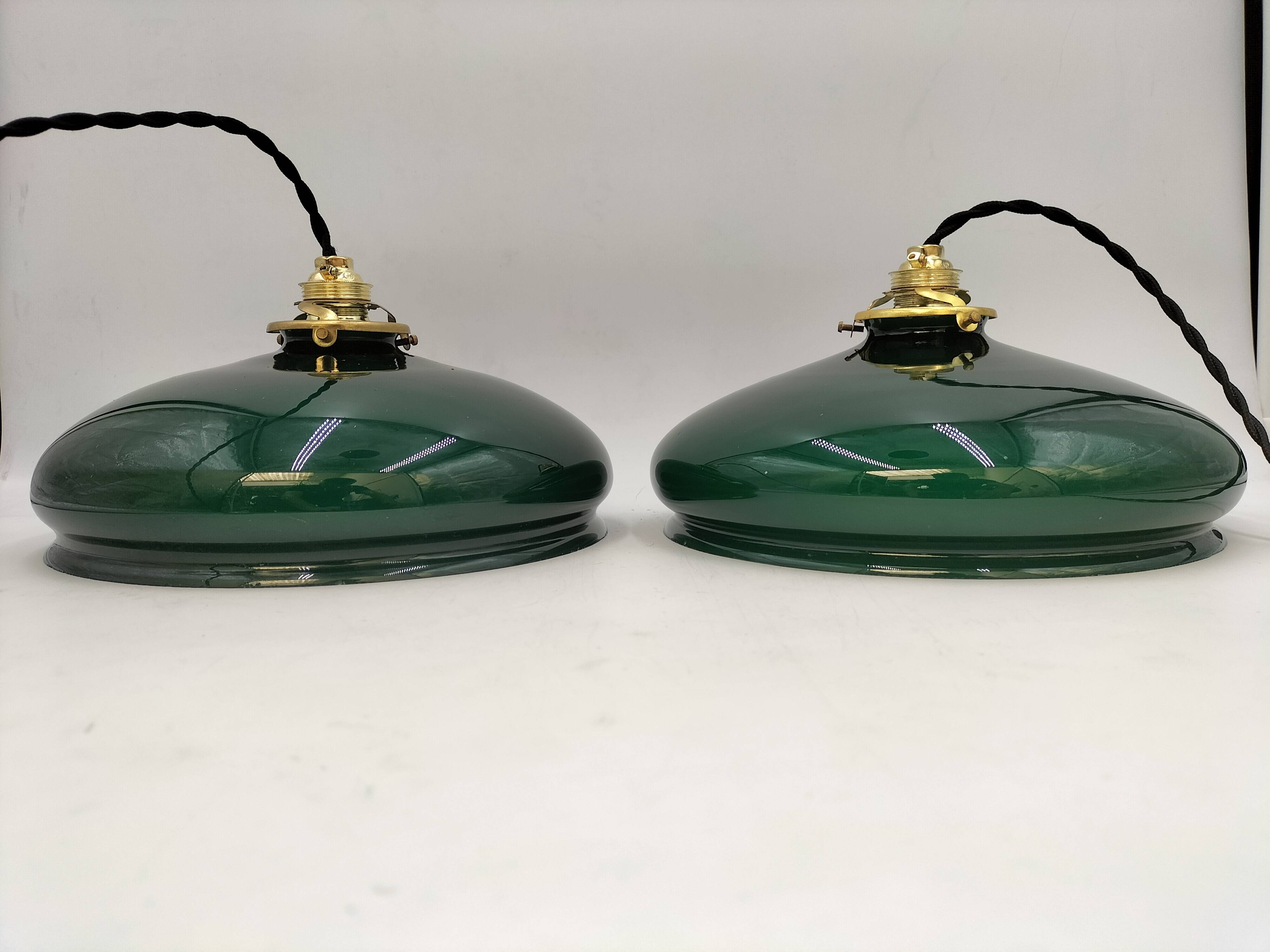 Green opaline pendant lights