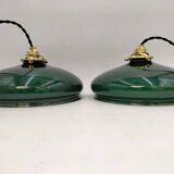 Green opaline pendant lights