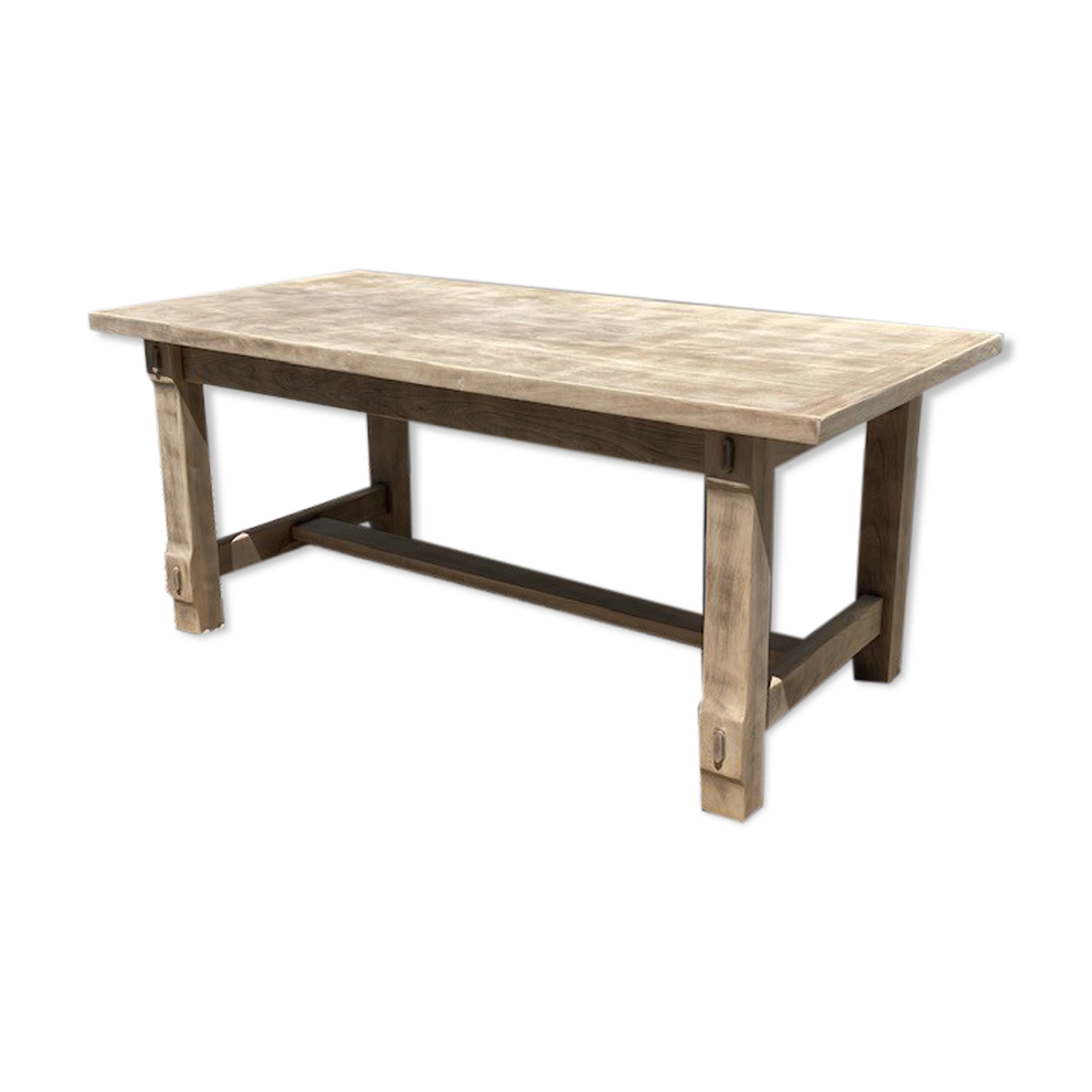 Stripped farmhouse table extensions to 255 cm