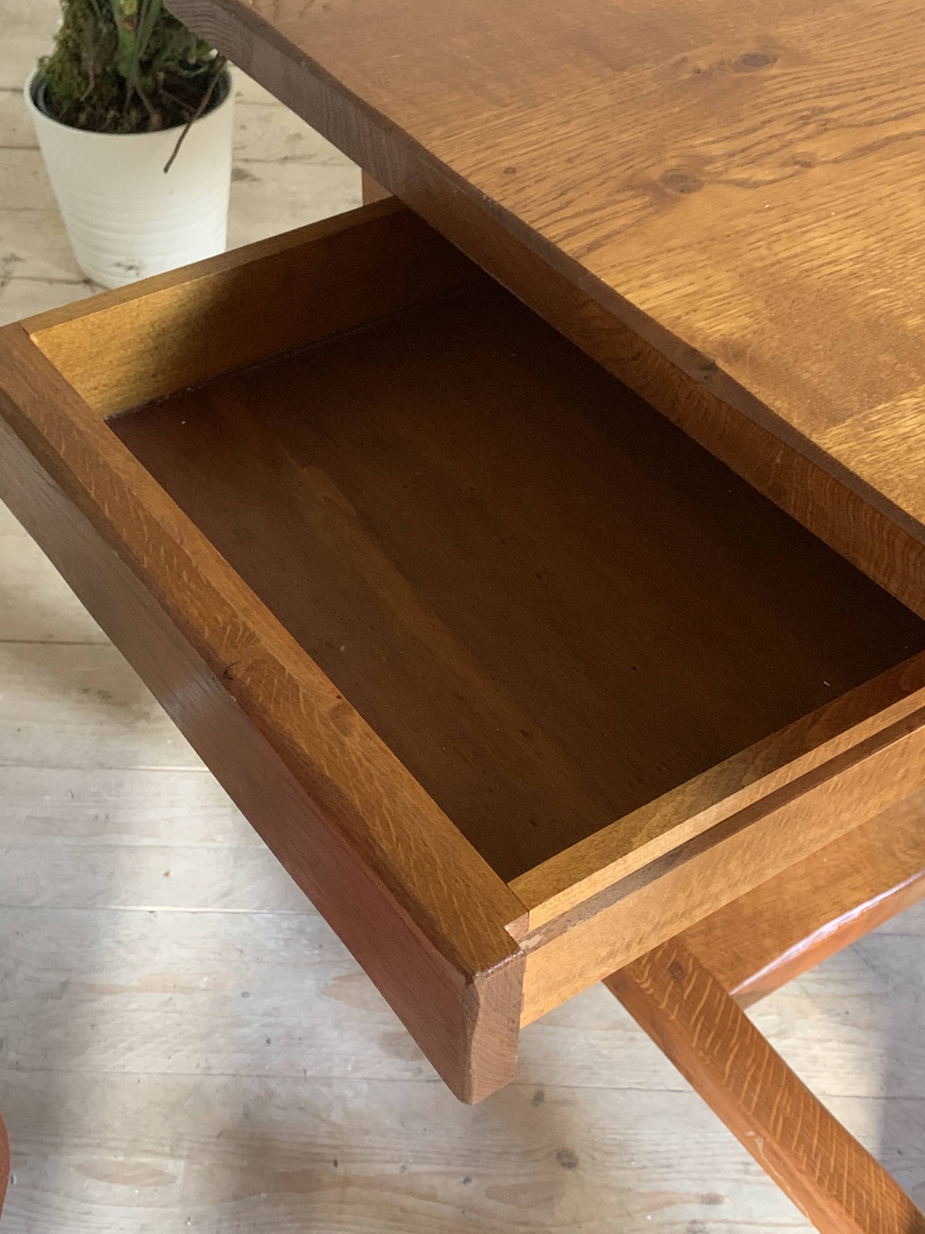 Vintage solid oak farm table