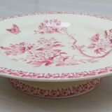 Cake dish on foot in iron earth of Gien model Pink hawthorn