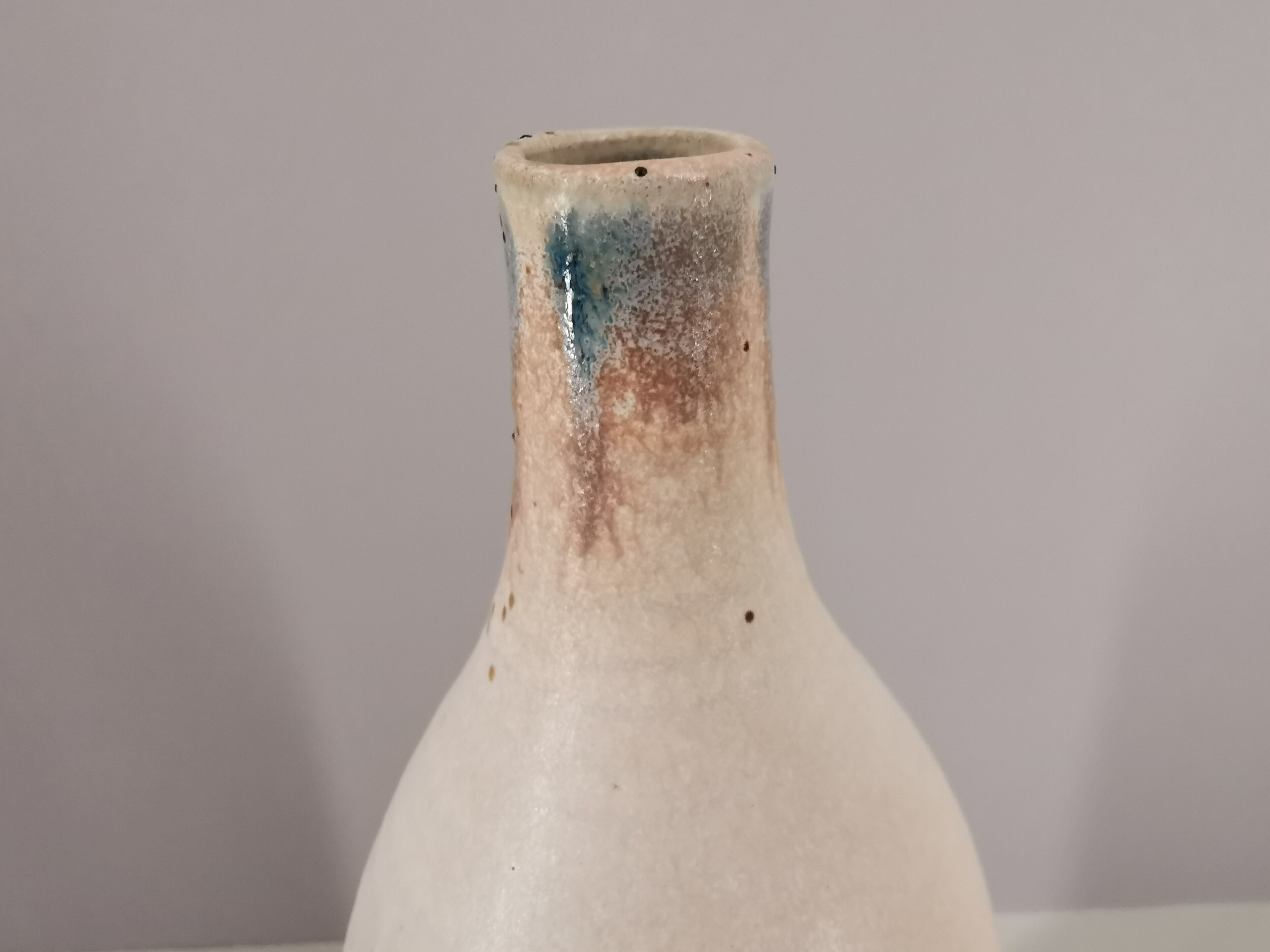 French soliflore vase in enamelled sandstone