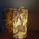 Vintage 1960s floral fabric portable lamp