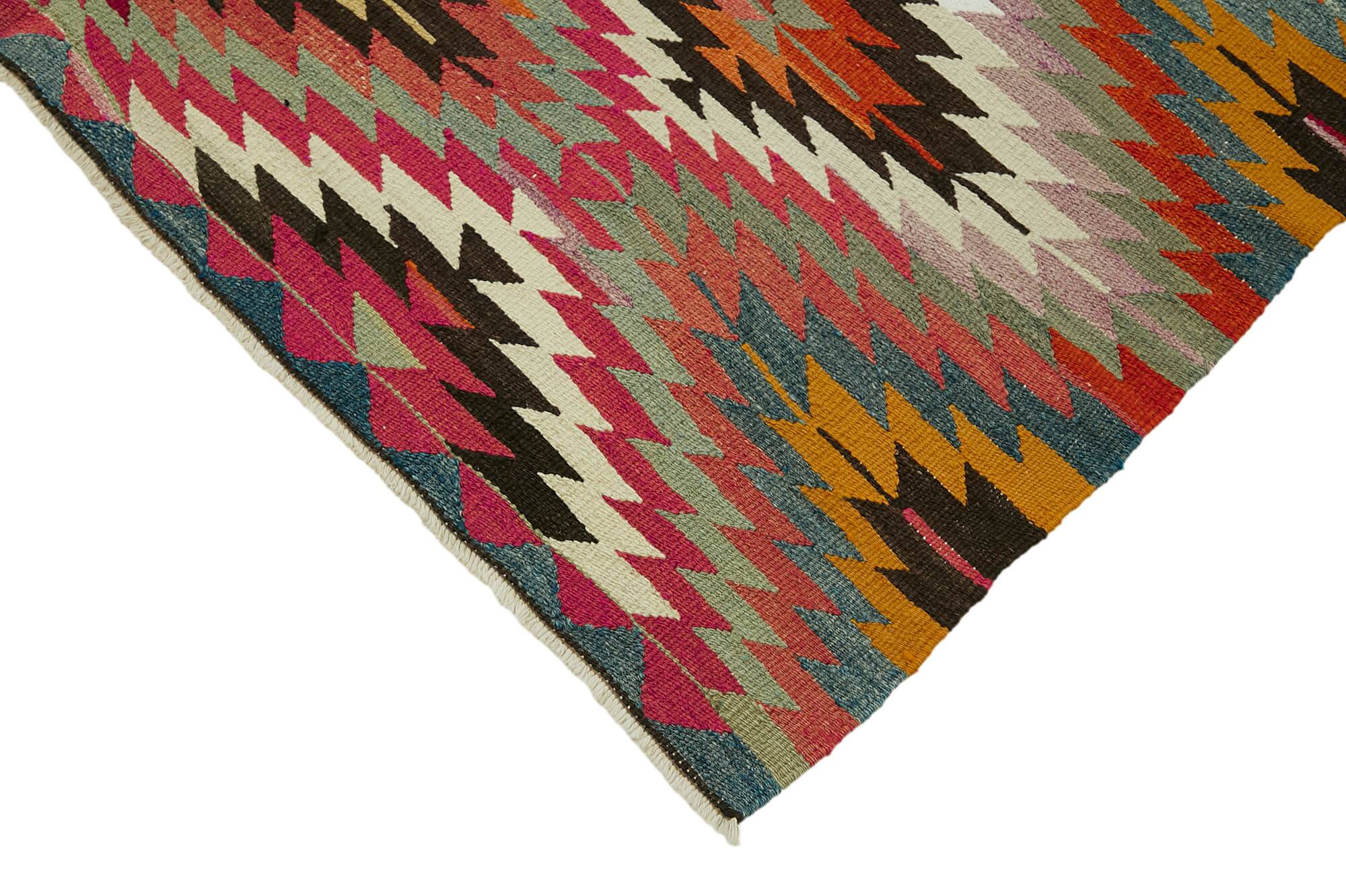 Turkish Handmade Vintage Anatolian Kilim 170 cm x 214 cm