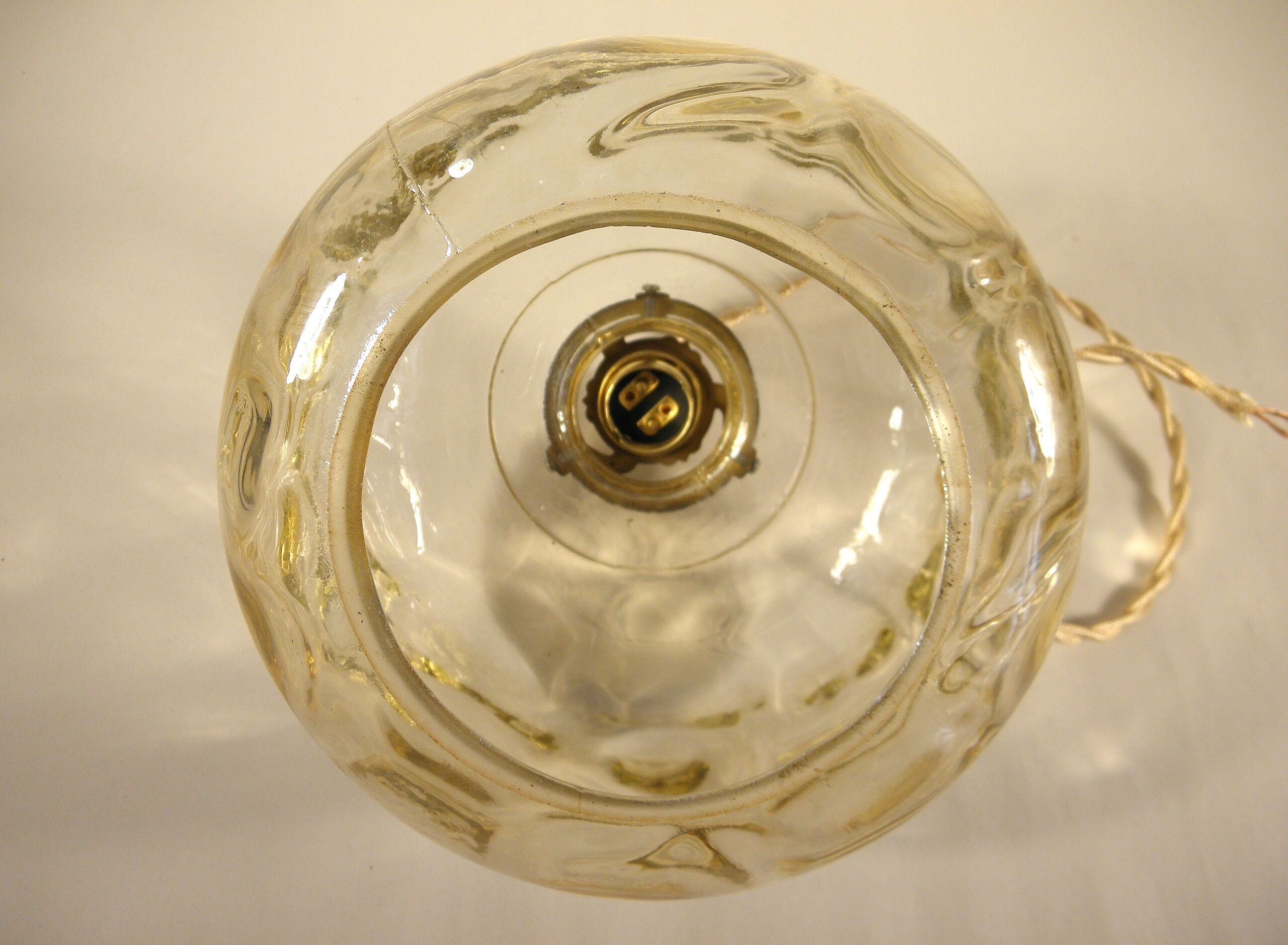 60s glass pendant light