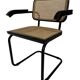 Cesca chair B64 with armrests by Marcel Breuer Design in black