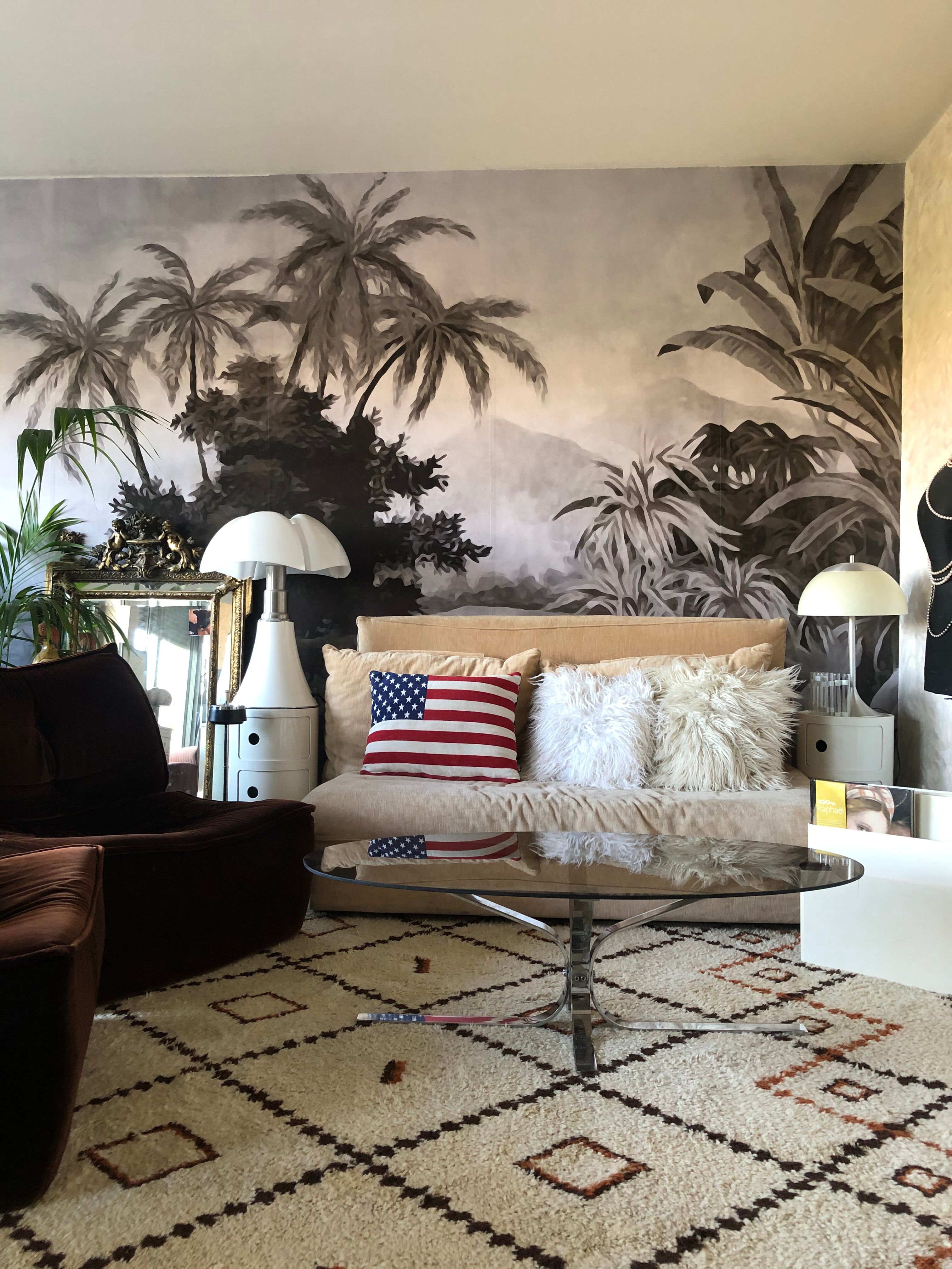 Smoked glass coffee table 1970