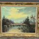 Marcel Lietaert (né en 1915) "Vue des champs de bruyère". Huile sur toile. Grand format Belgique.