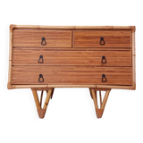 Commode en bambou et rotin