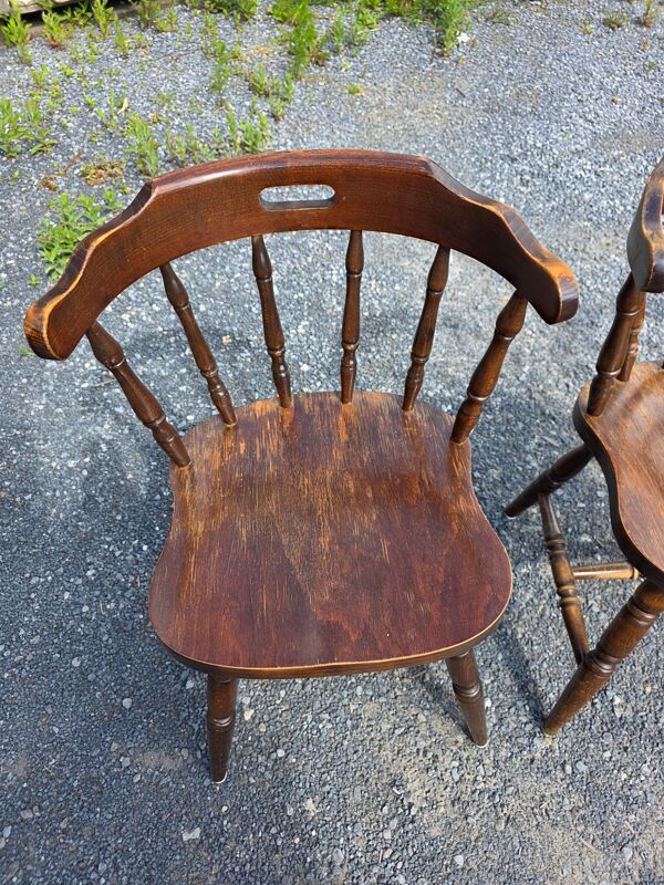 4 fauteuils bistrot style western en hêtre