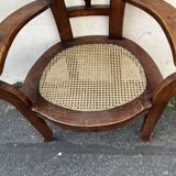 Large caned armchair