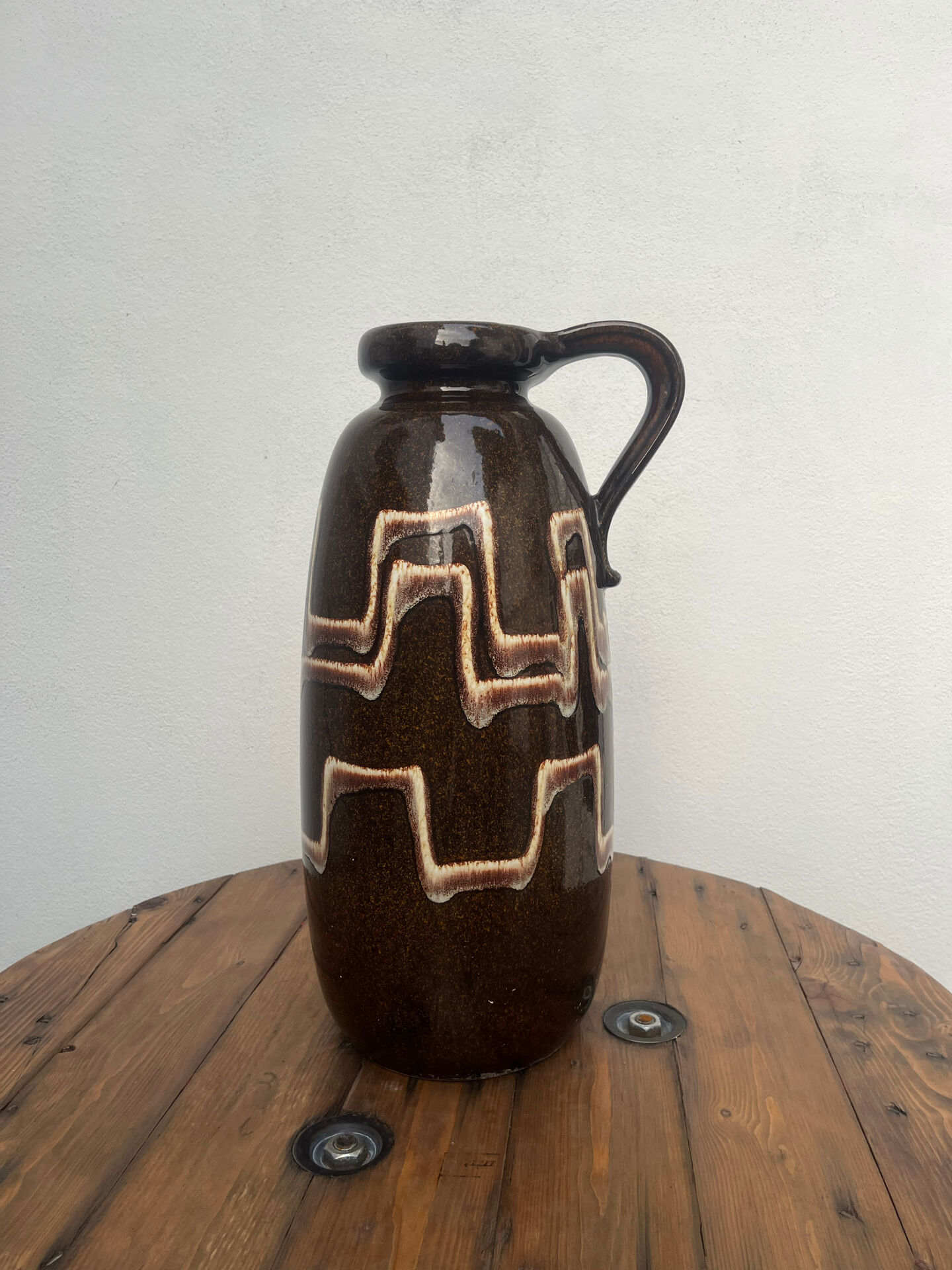 Large floor vase pitcher Scheurich 484-47 in Fat Lava ceramic